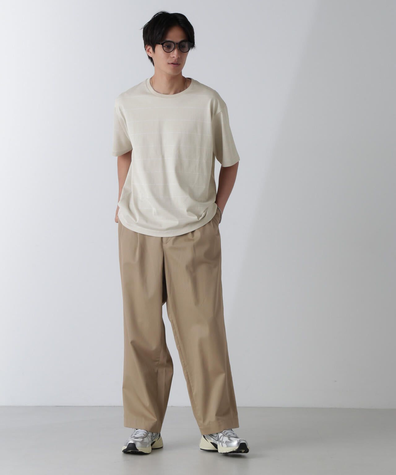 リラックスボーダーTシャツ 半袖
