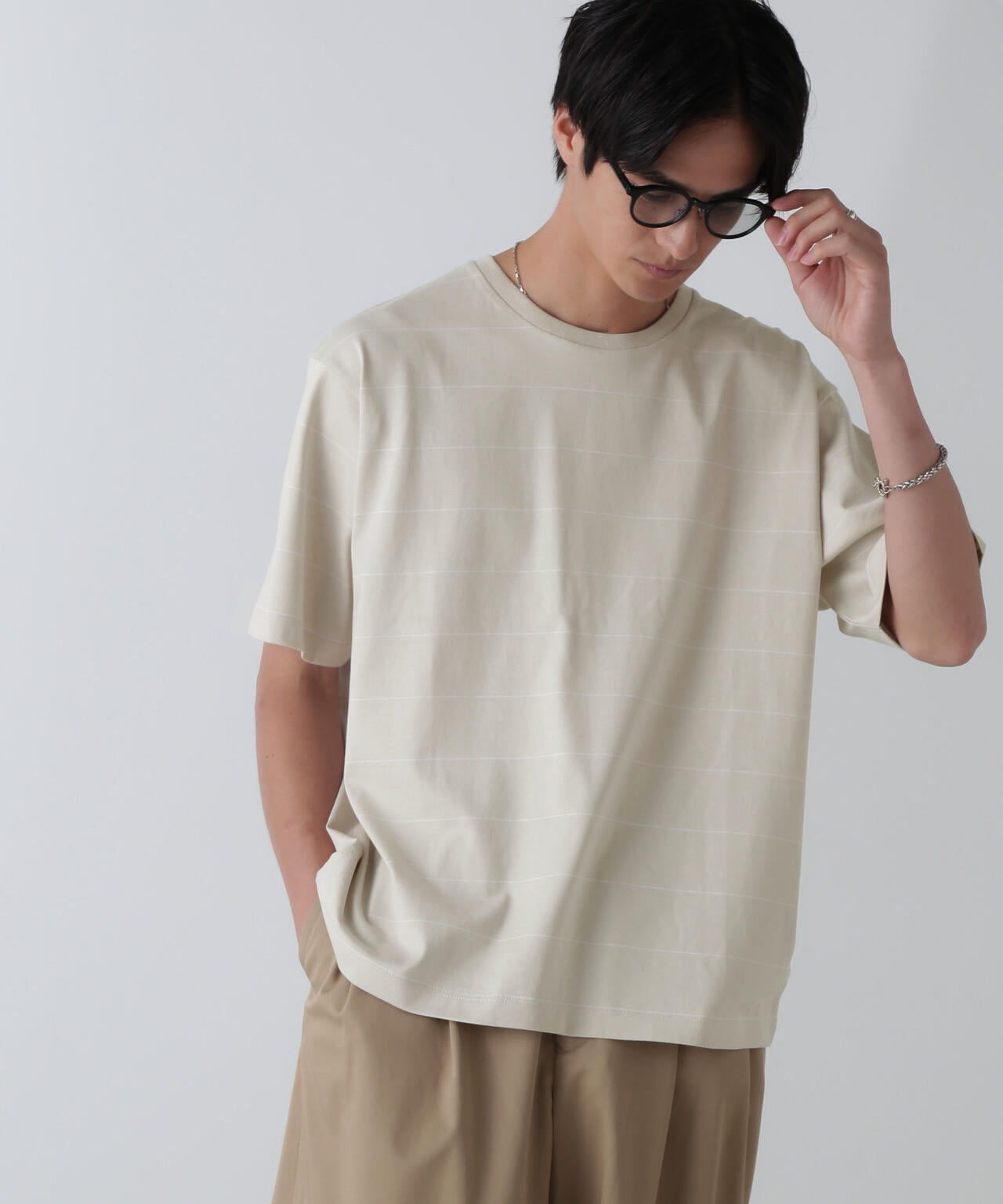 リラックスボーダーTシャツ 半袖