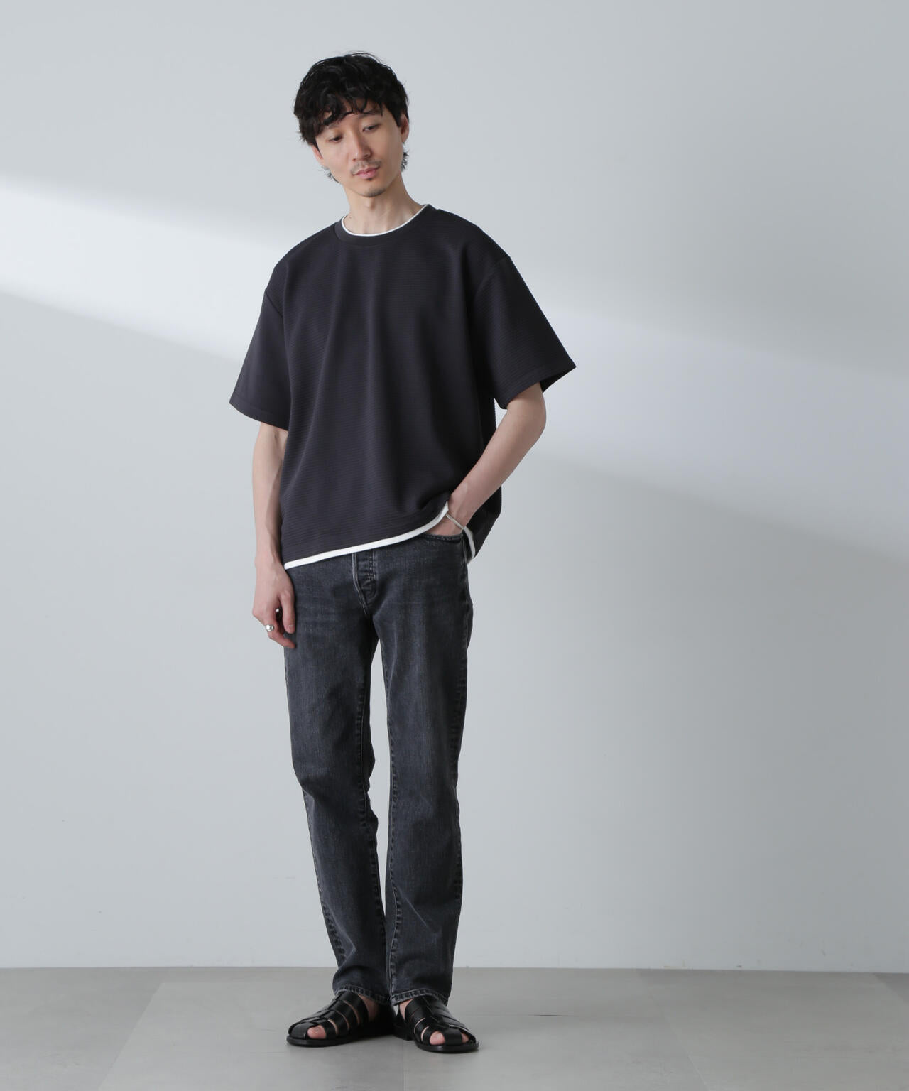 ガーターフェイクレイヤードTシャツ 半袖
