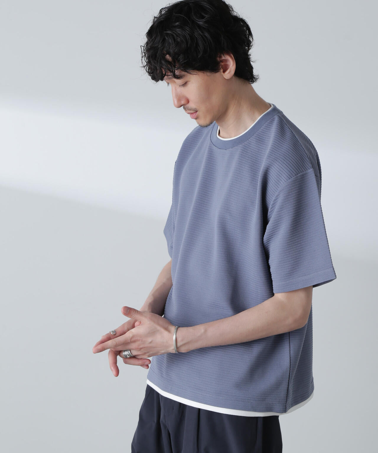 ガーターフェイクレイヤードTシャツ 半袖