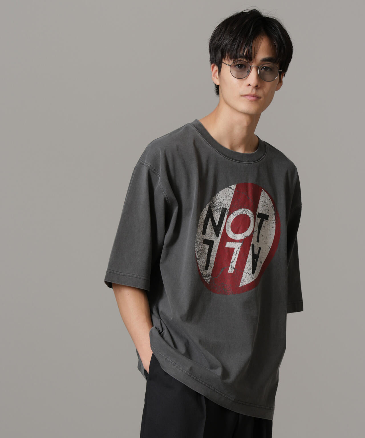 「NOT ALL」オーバーダイTシャツ 半袖