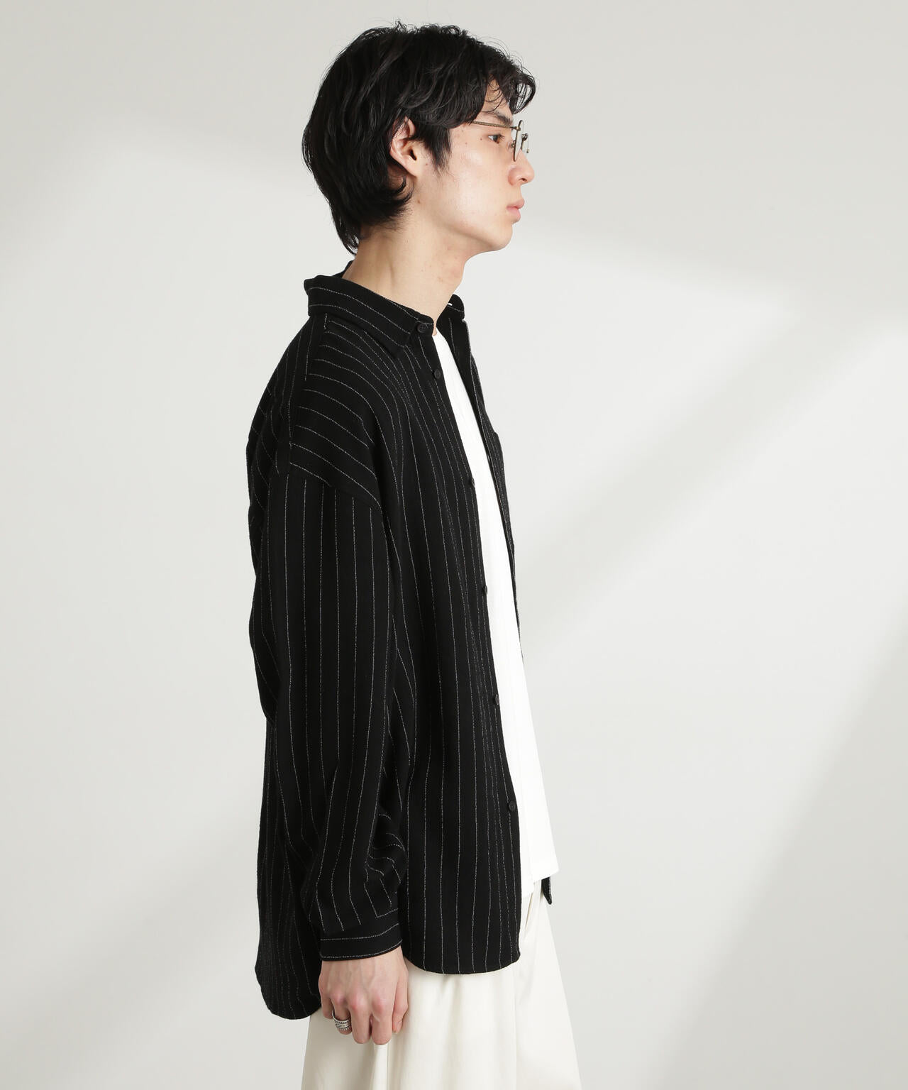 WEB限定/ピンストライプレギュラーカラーシャツ 長袖