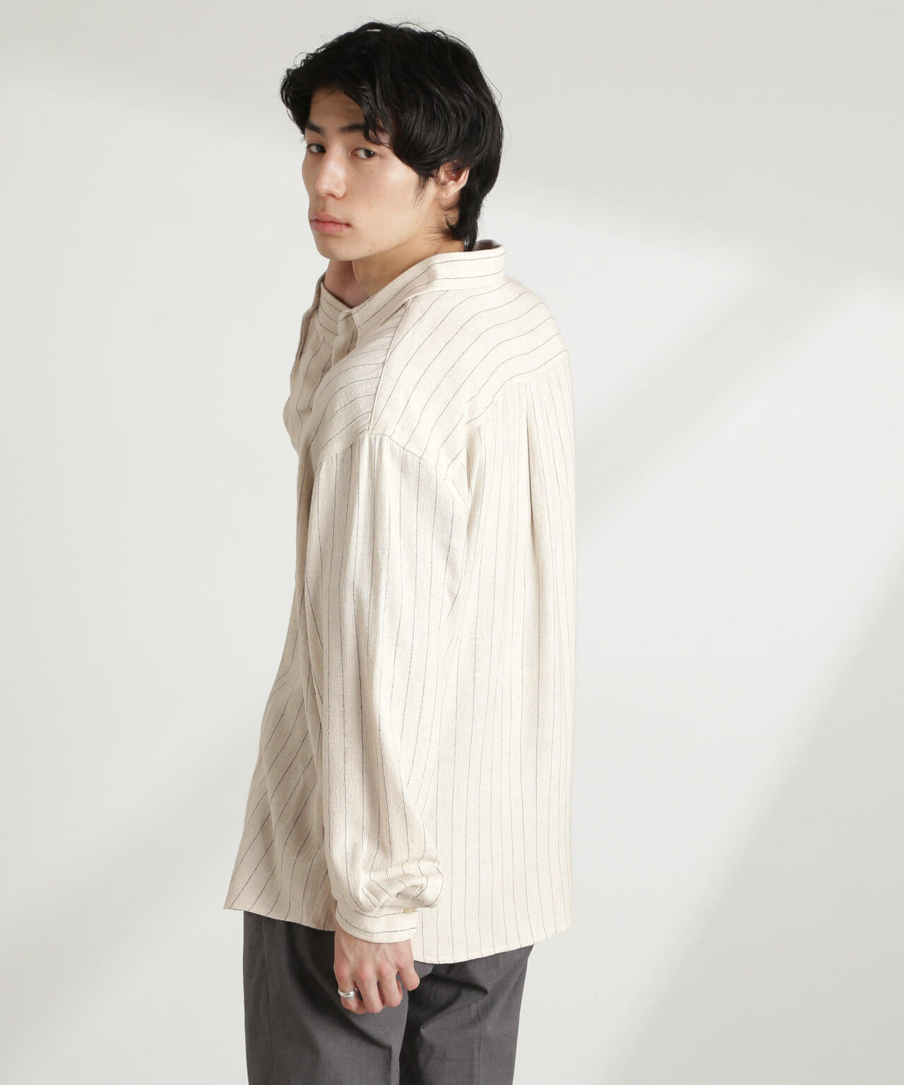 WEB限定/ピンストライプレギュラーカラーシャツ 長袖