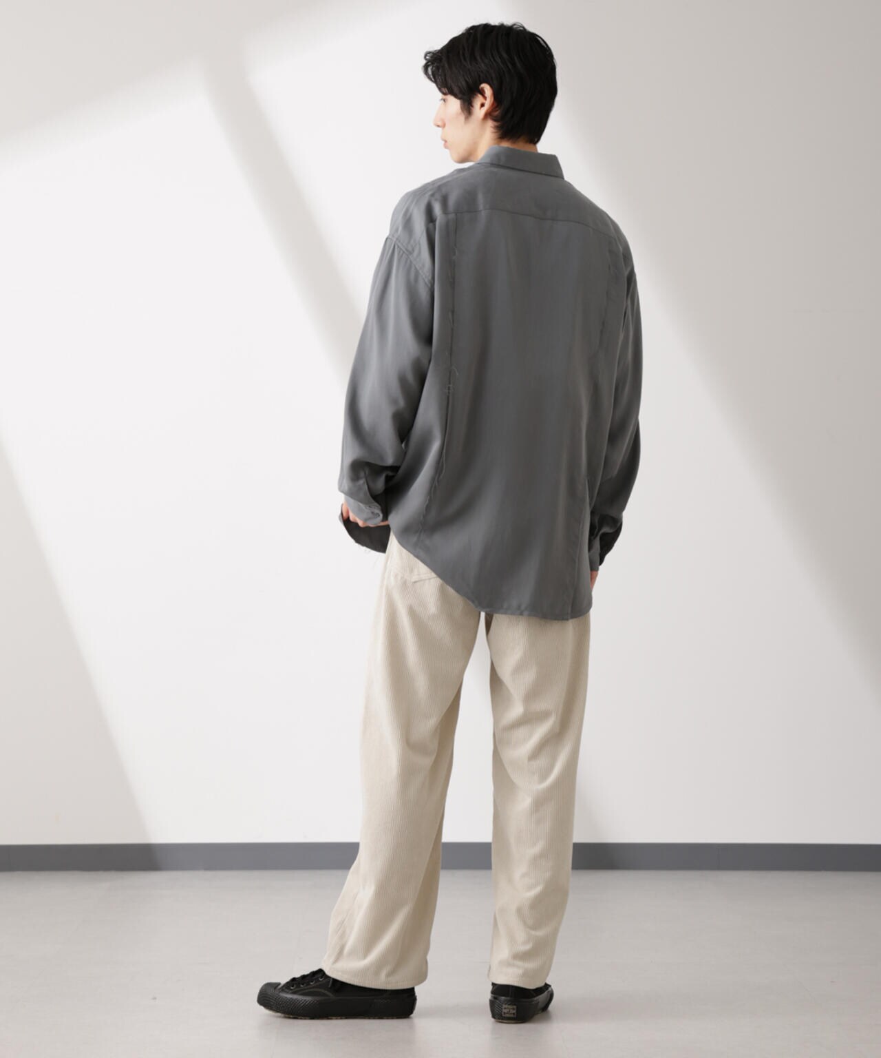 カットオフワイドドレープシャツ 長袖
