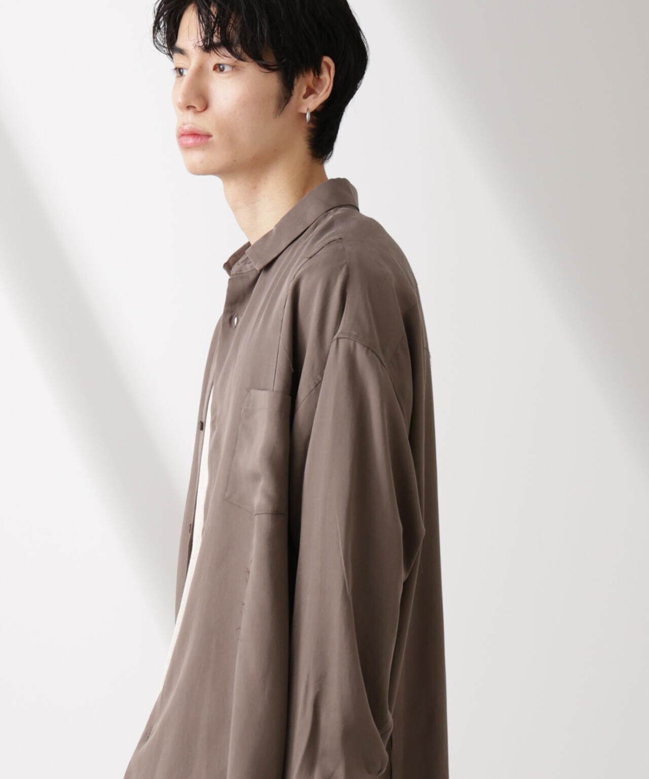 カットオフワイドドレープシャツ 長袖