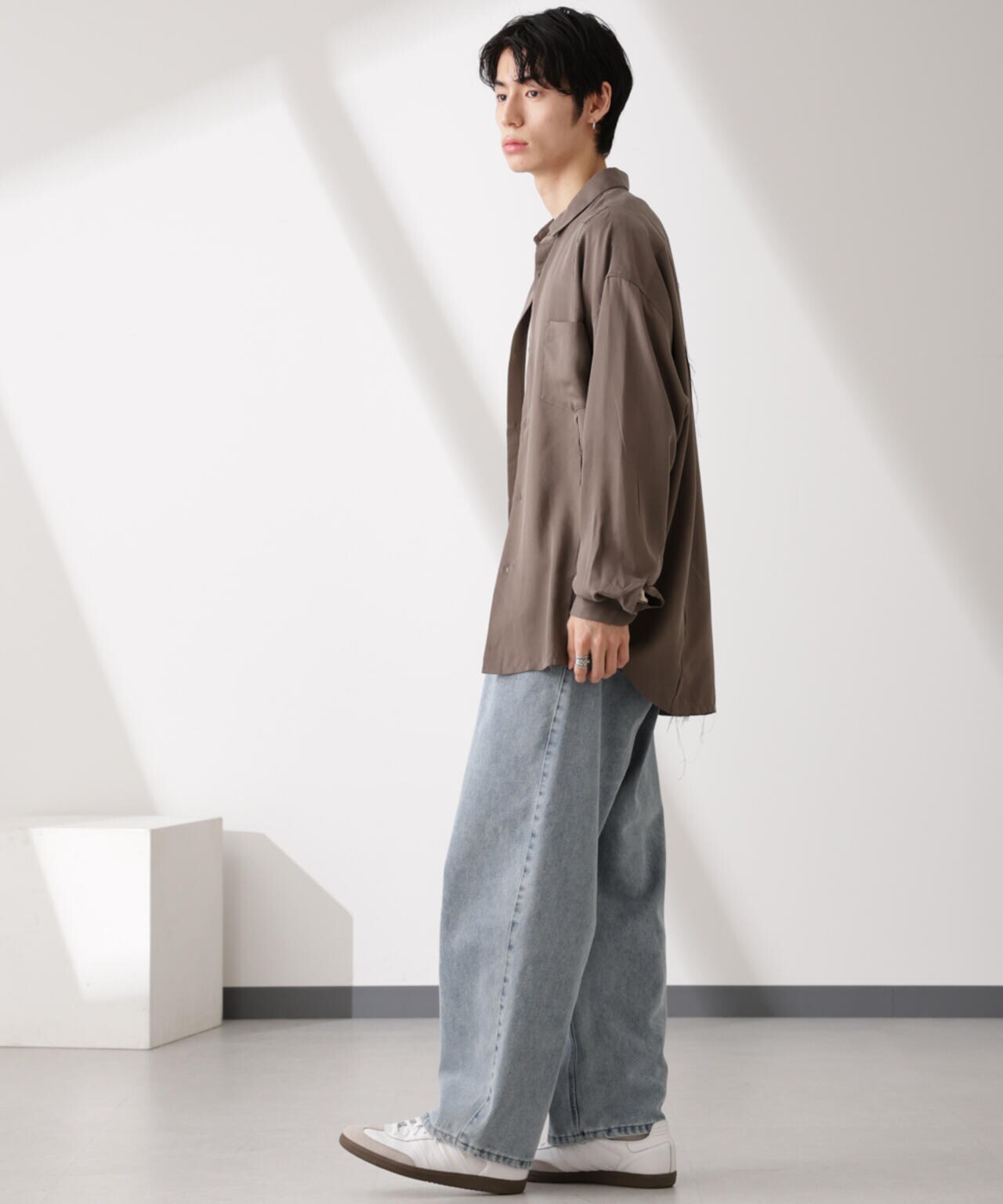 カットオフワイドドレープシャツ 長袖