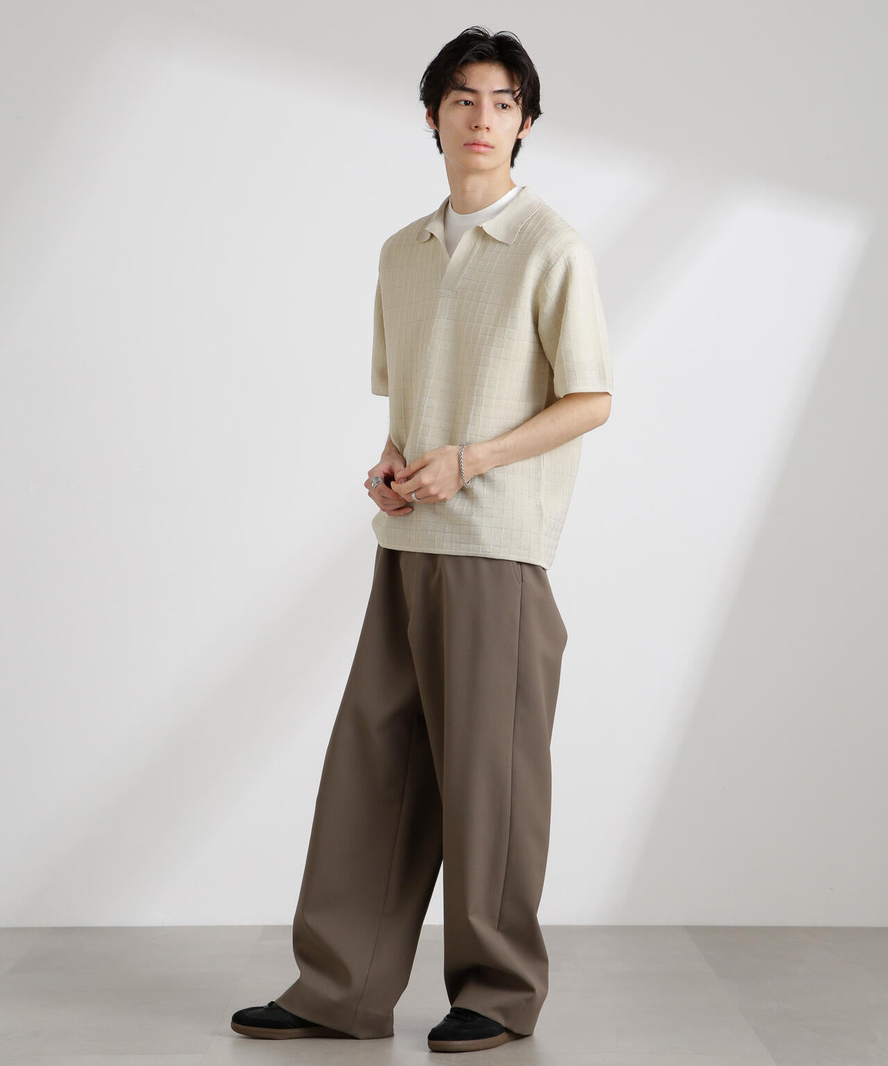 透かし編みスキッパーニット 半袖