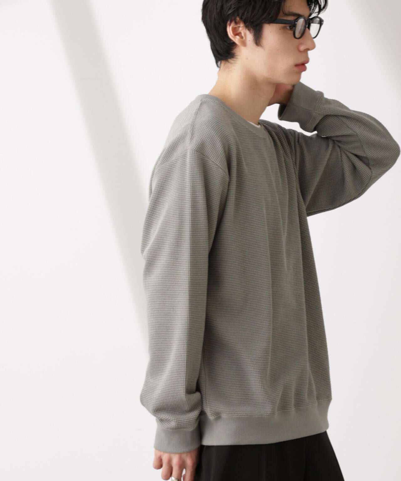 テックワッフルクルーネックTシャツ