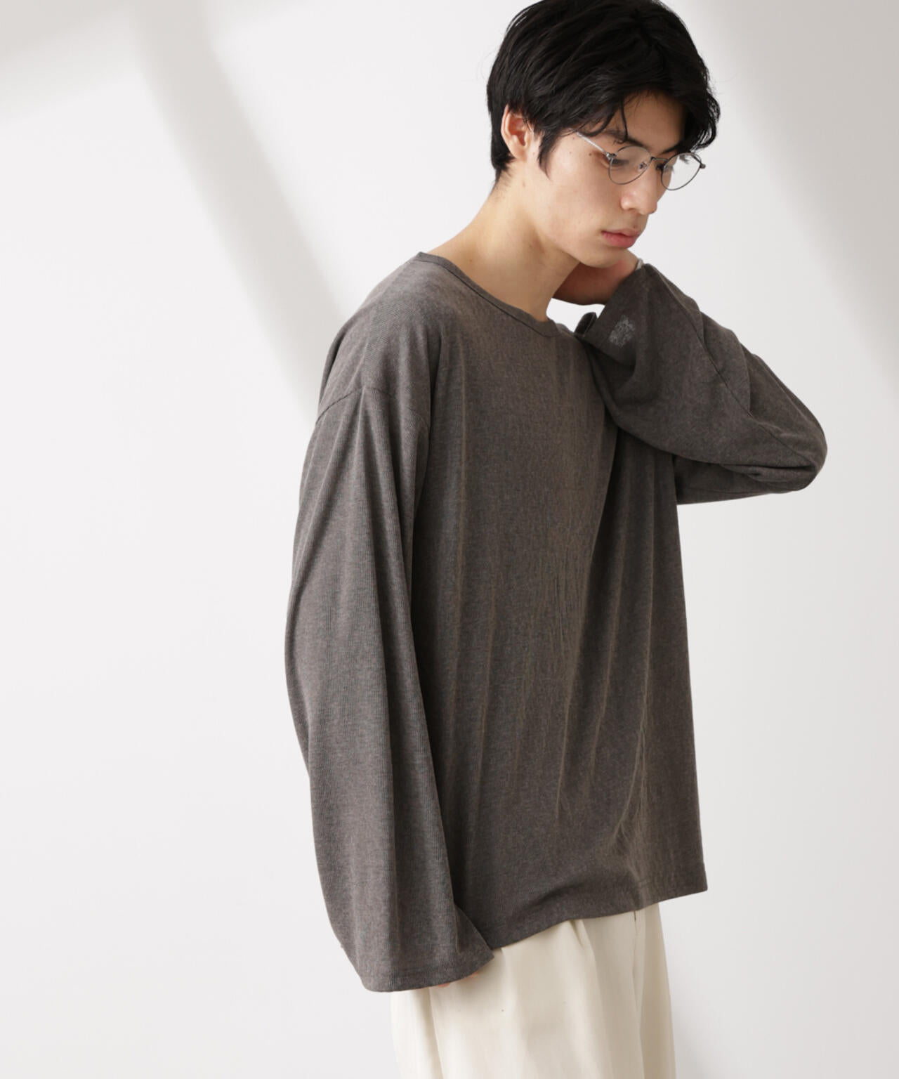 WEB限定/セミシアークルーネックプルオーバー 長袖
