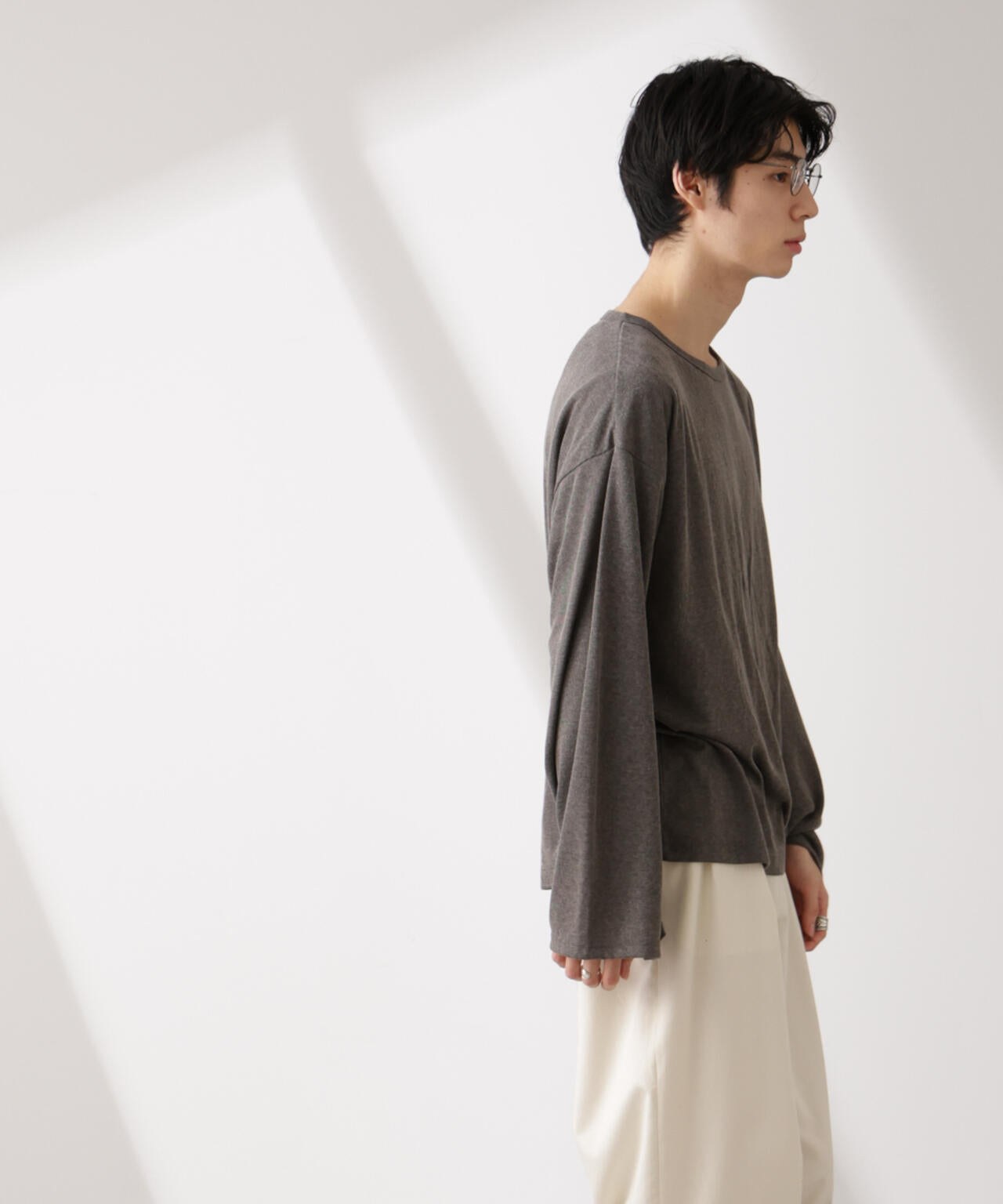 WEB限定/セミシアークルーネックプルオーバー 長袖