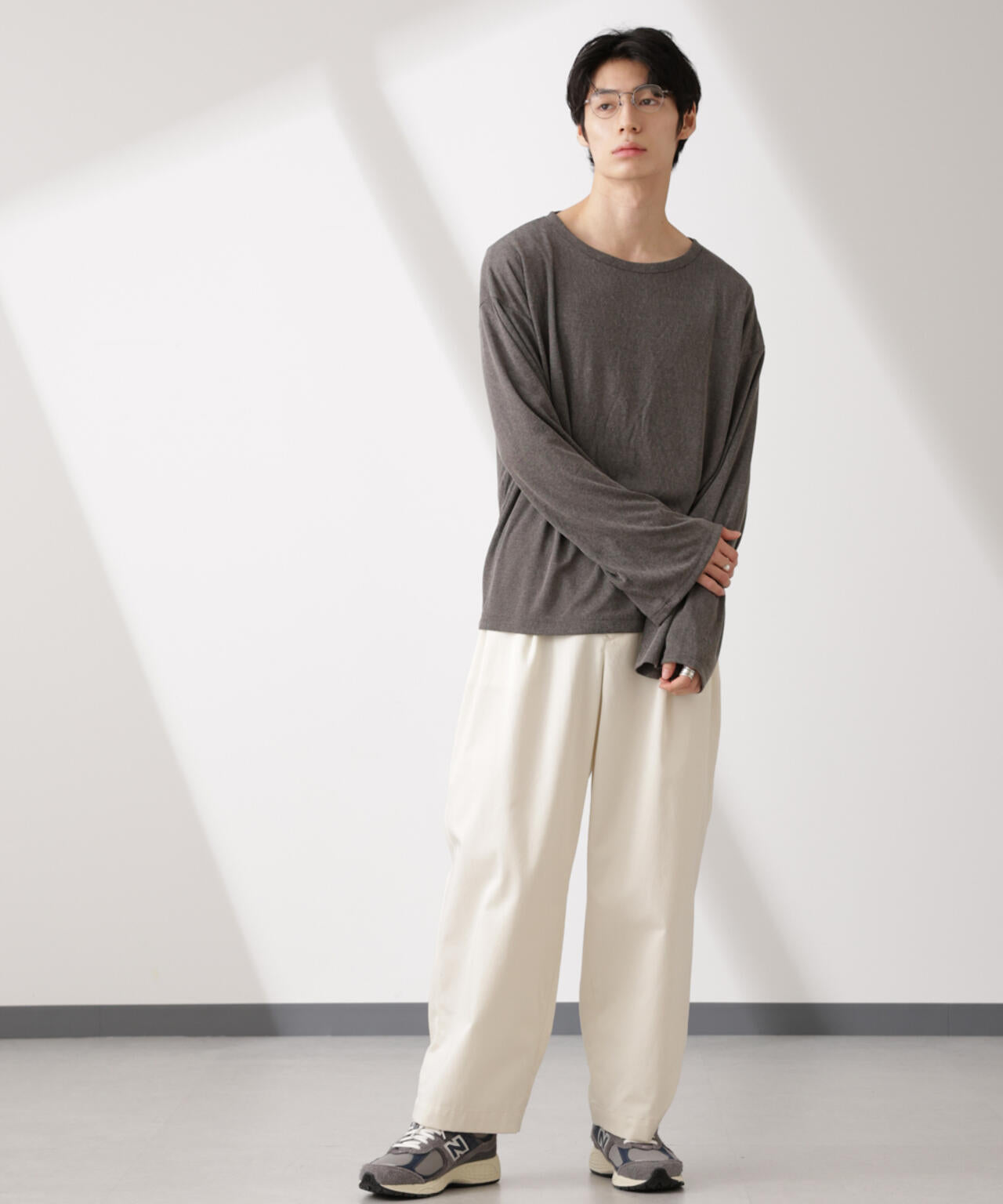 WEB限定/セミシアークルーネックプルオーバー 長袖
