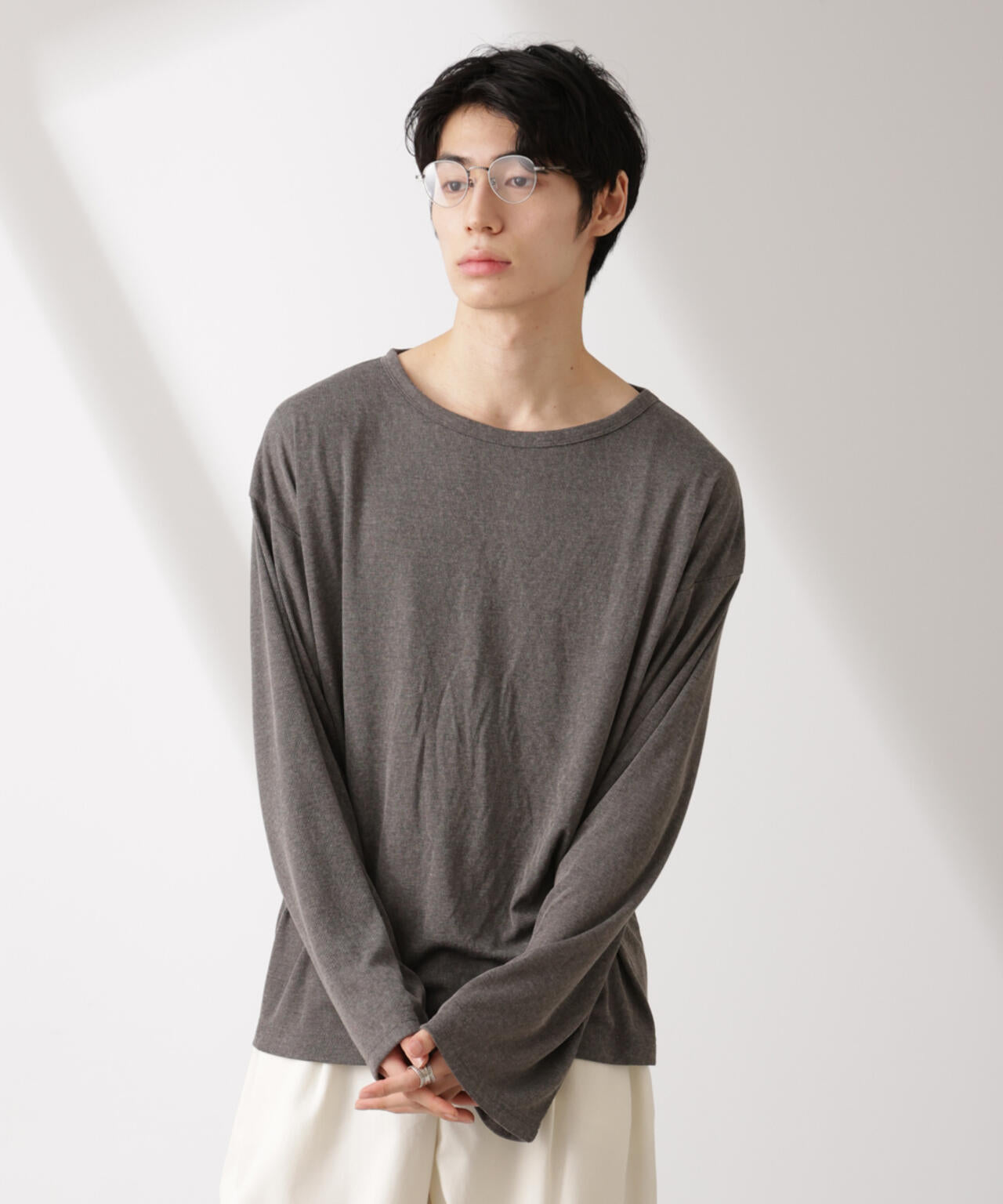 WEB限定/セミシアークルーネックプルオーバー 長袖