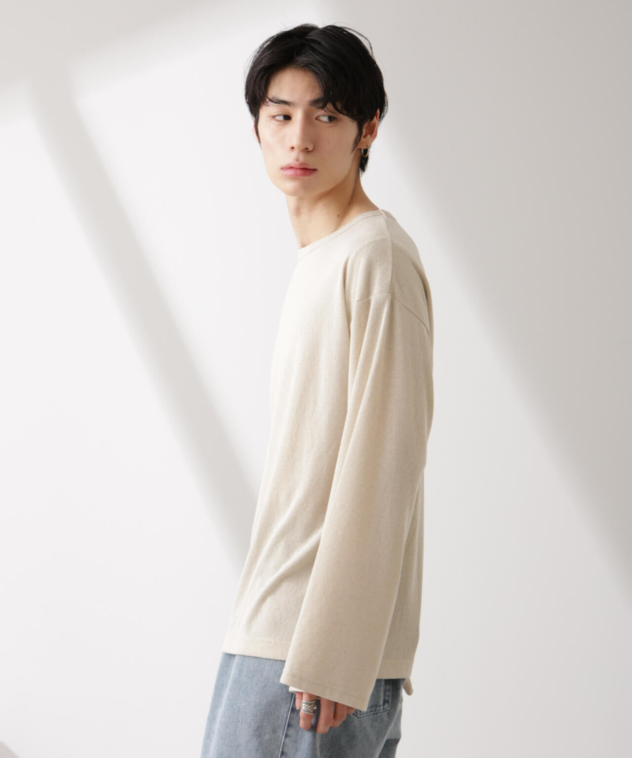 WEB限定/セミシアークルーネックプルオーバー 長袖