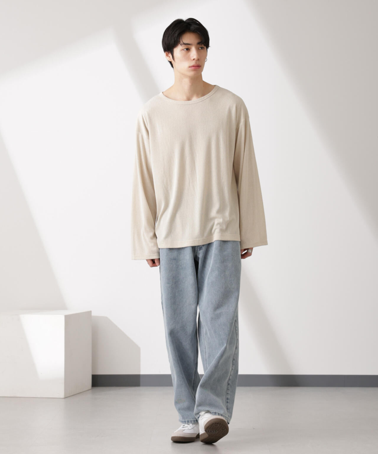 WEB限定/セミシアークルーネックプルオーバー 長袖