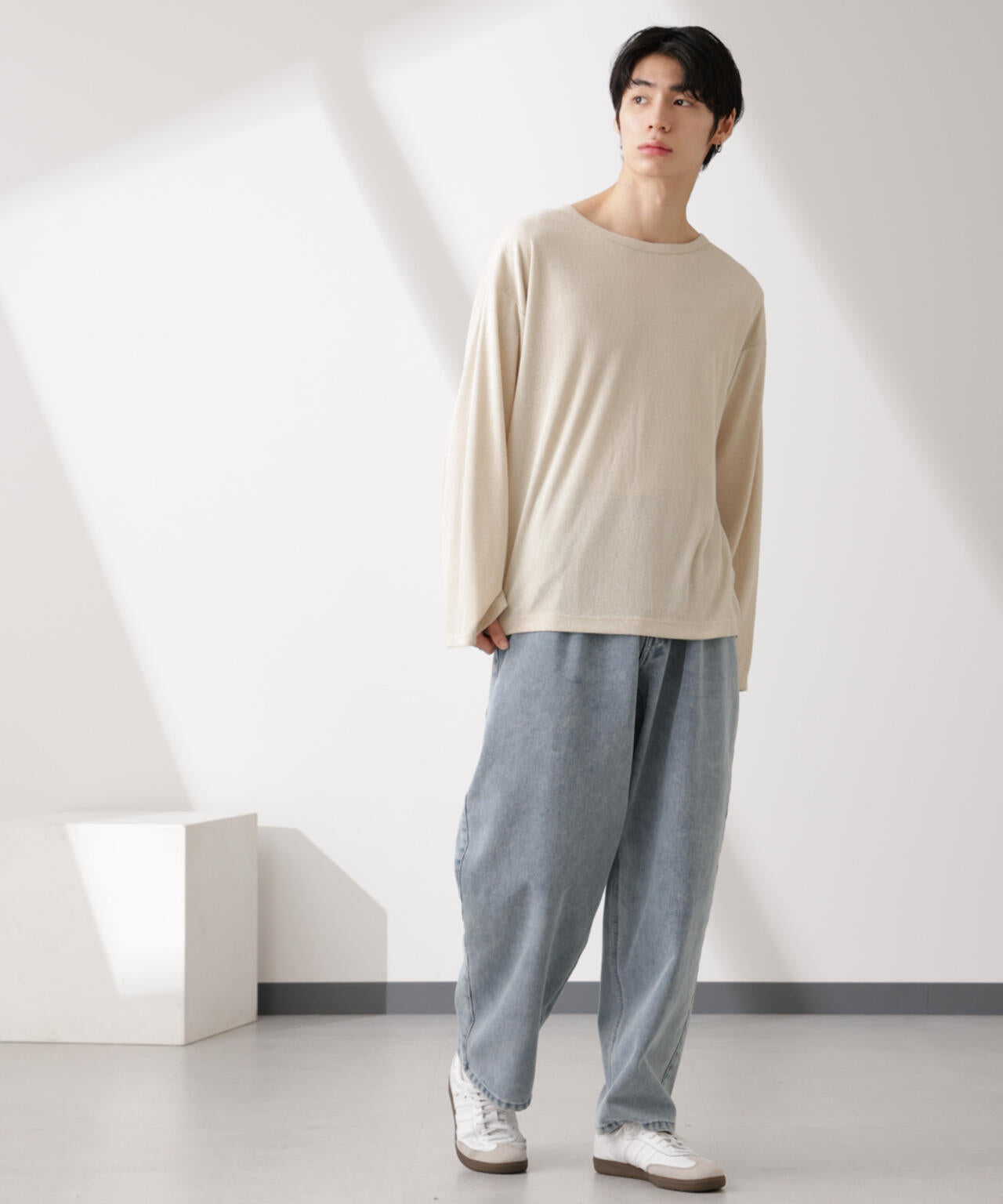 WEB限定/セミシアークルーネックプルオーバー 長袖