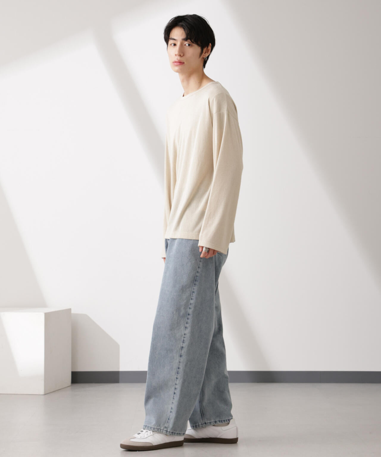 WEB限定/セミシアークルーネックプルオーバー 長袖