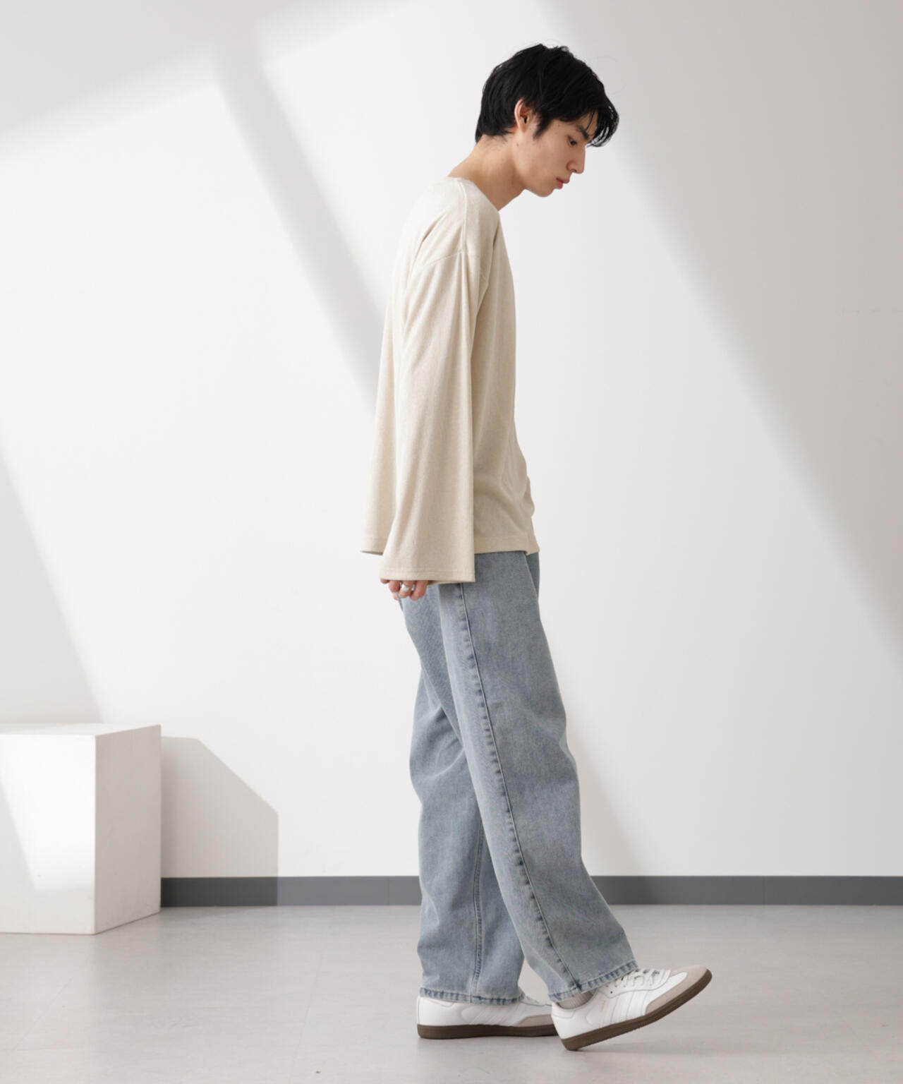 WEB限定/セミシアークルーネックプルオーバー 長袖