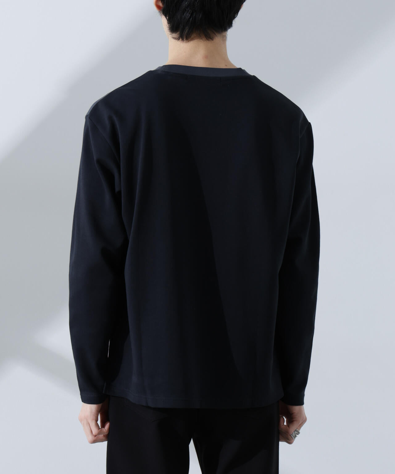 2トーンシルケットTシャツ 長袖