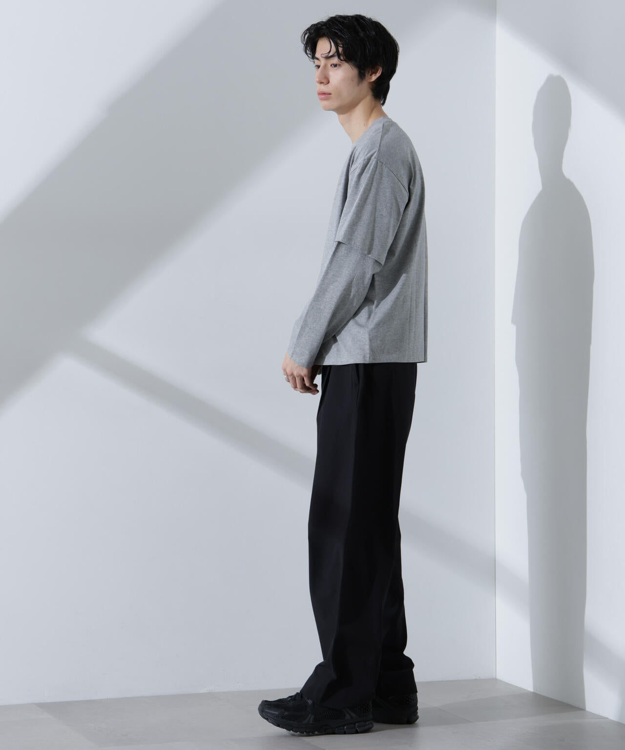 フェイクレイヤードTシャツ 長袖