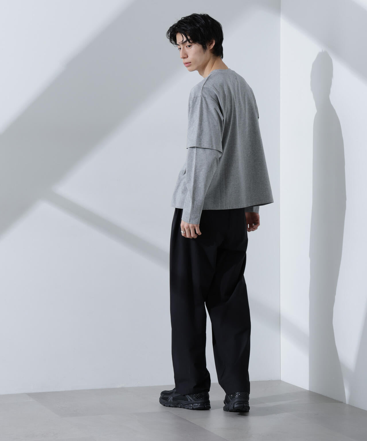 フェイクレイヤードTシャツ 長袖