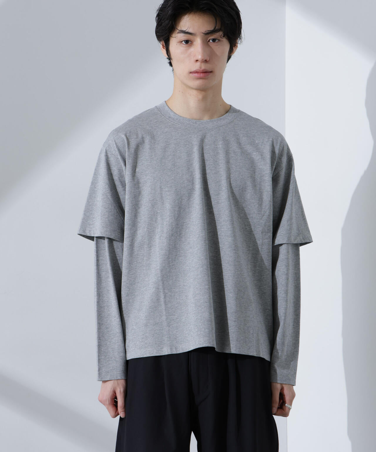 フェイクレイヤードTシャツ 長袖