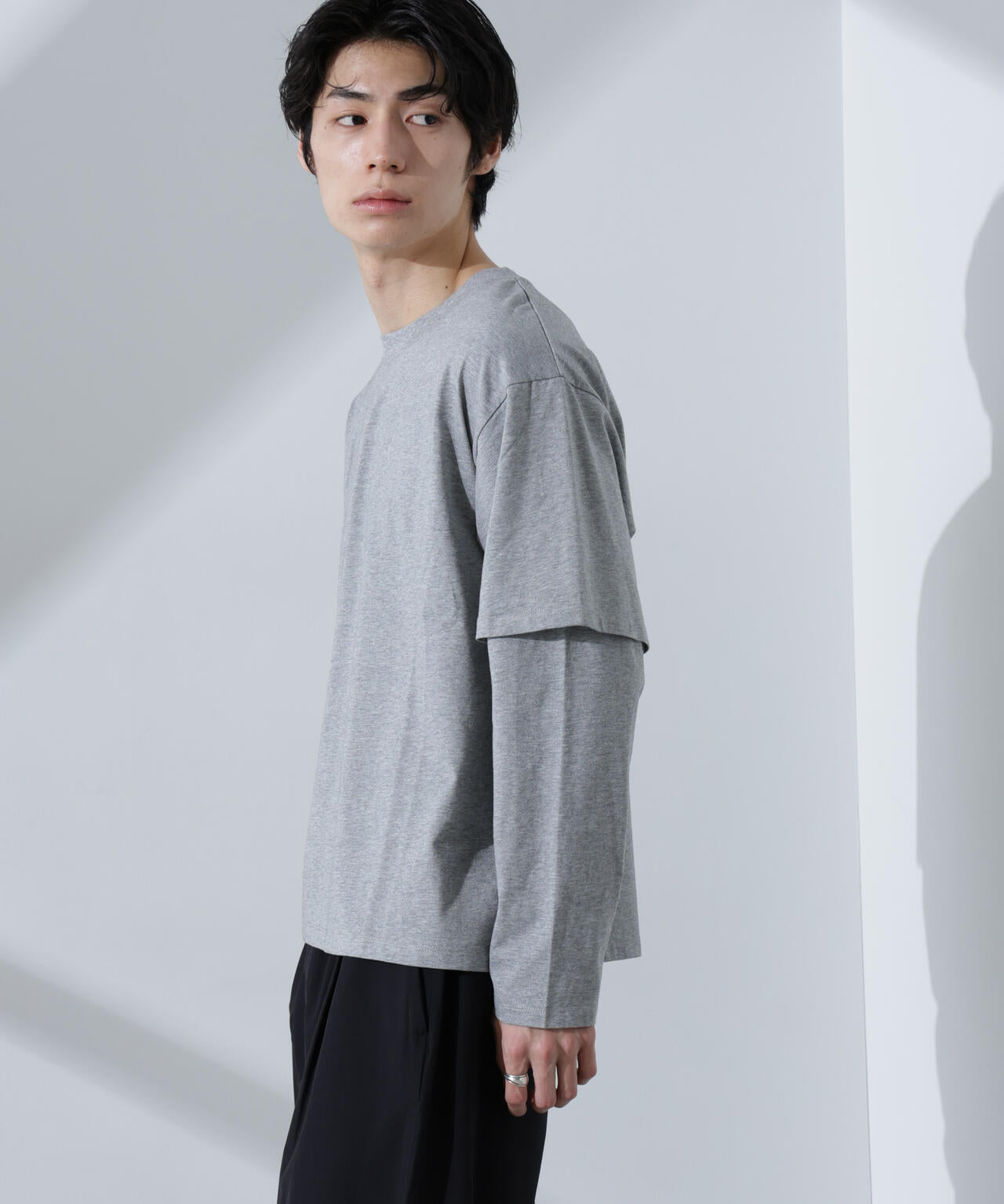 フェイクレイヤードTシャツ 長袖
