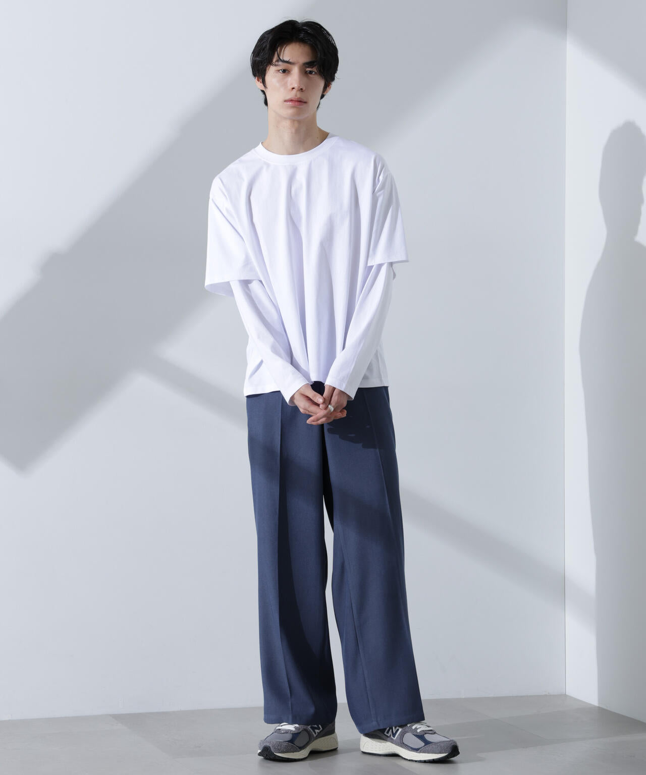 フェイクレイヤードTシャツ 長袖