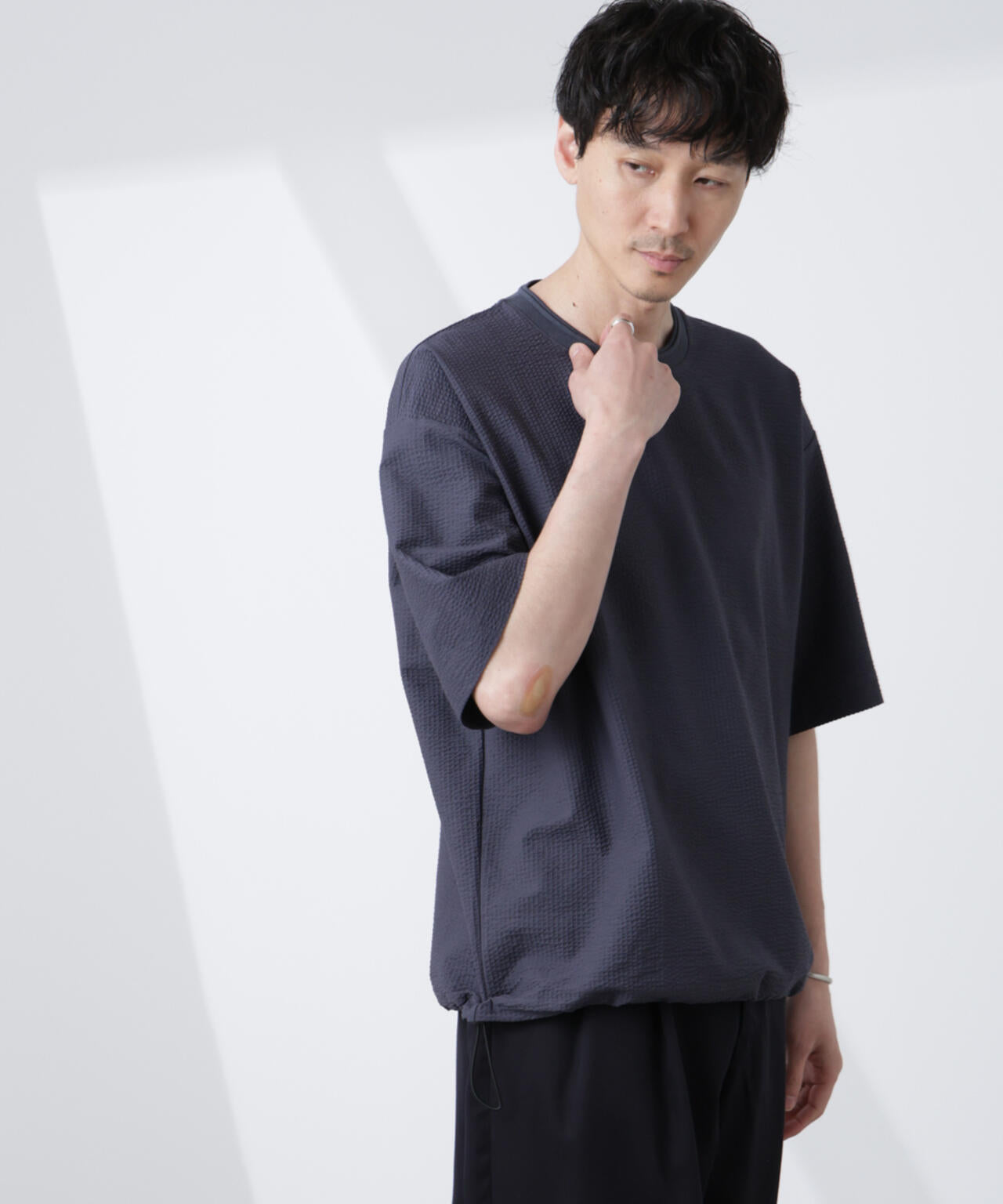 シルケットサッカーワイドTシャツ 半袖