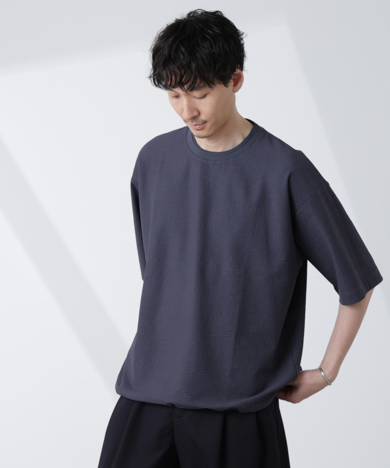 シルケットサッカーワイドTシャツ 半袖