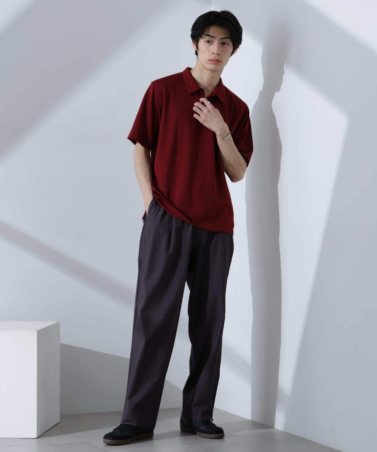 Pe/Ry鹿の子ポロシャツ 半袖