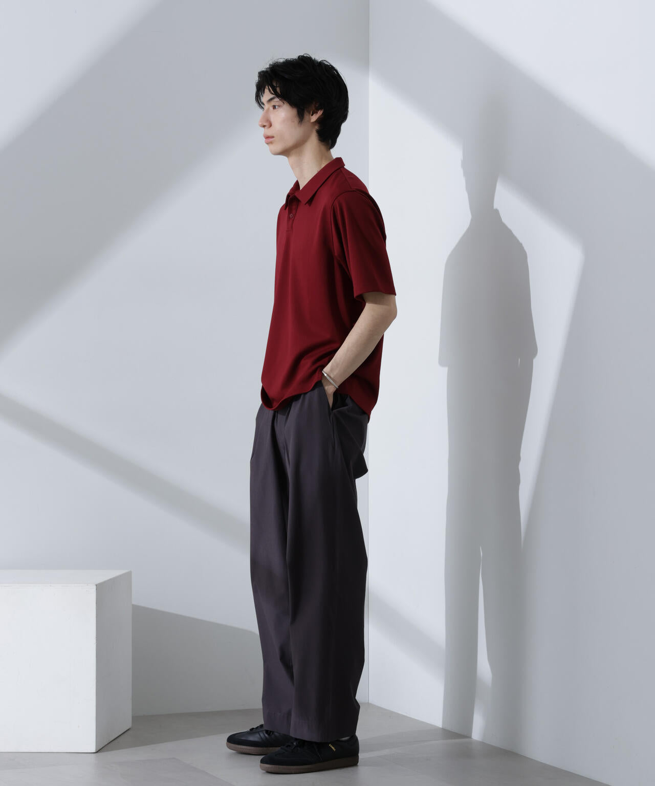Pe/Ry鹿の子ポロシャツ 半袖