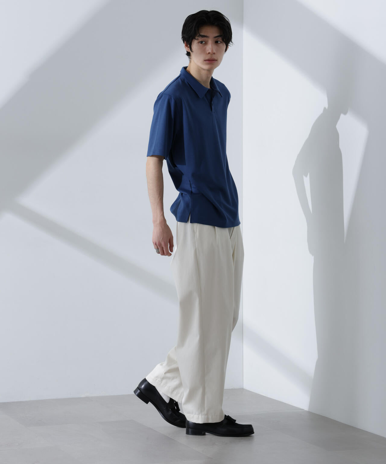 Pe/Ry鹿の子ポロシャツ 半袖