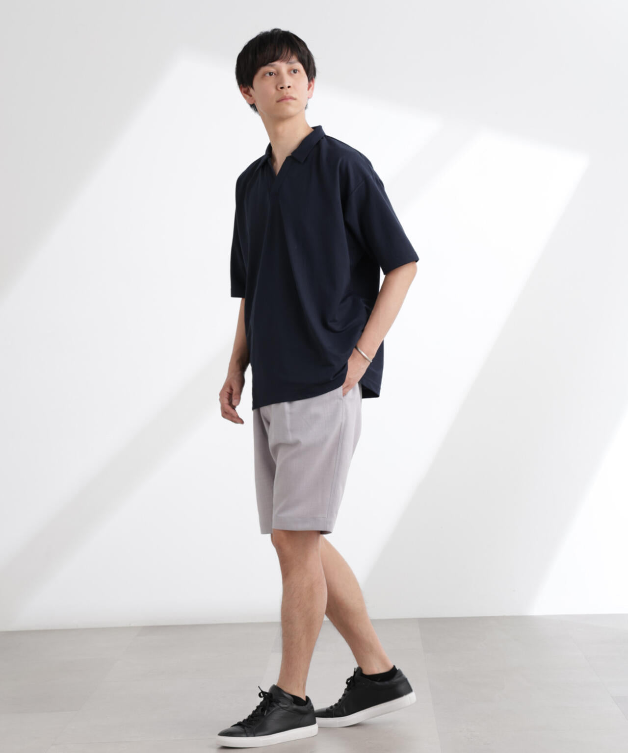 レーヨンナイロンポンチスキッパーシャツ 半袖