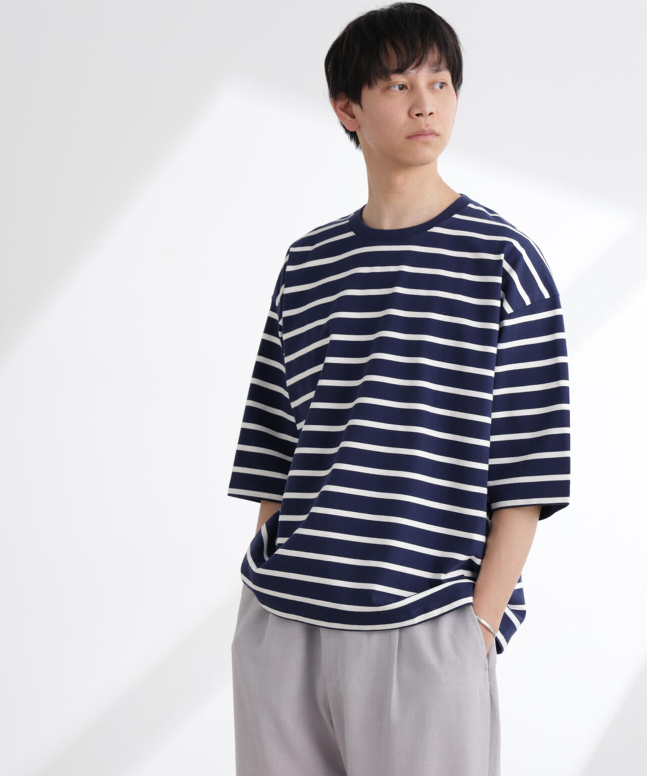 ルーズフィットワイドスリーブTシャツ 7分袖