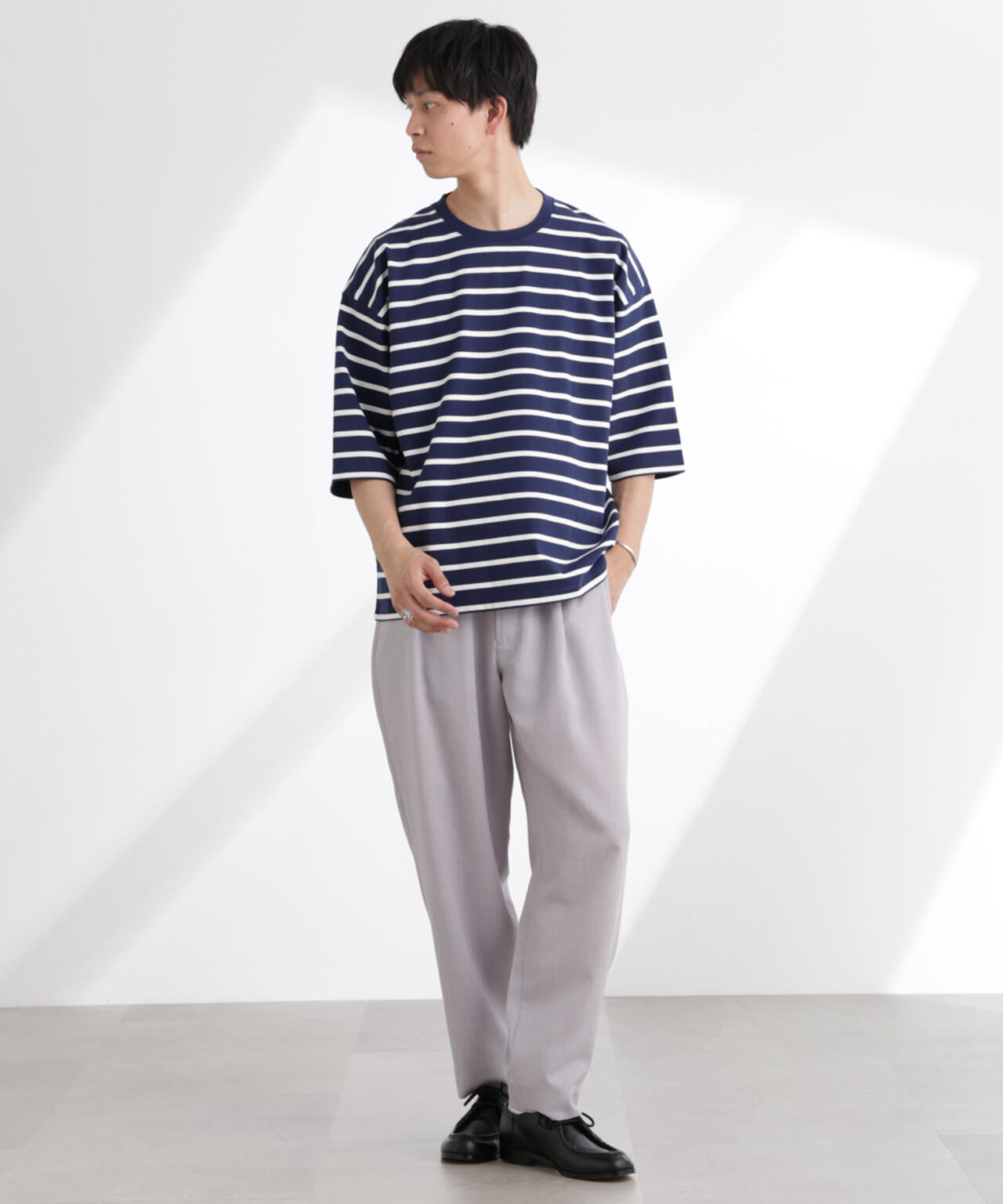 ルーズフィットワイドスリーブTシャツ 7分袖