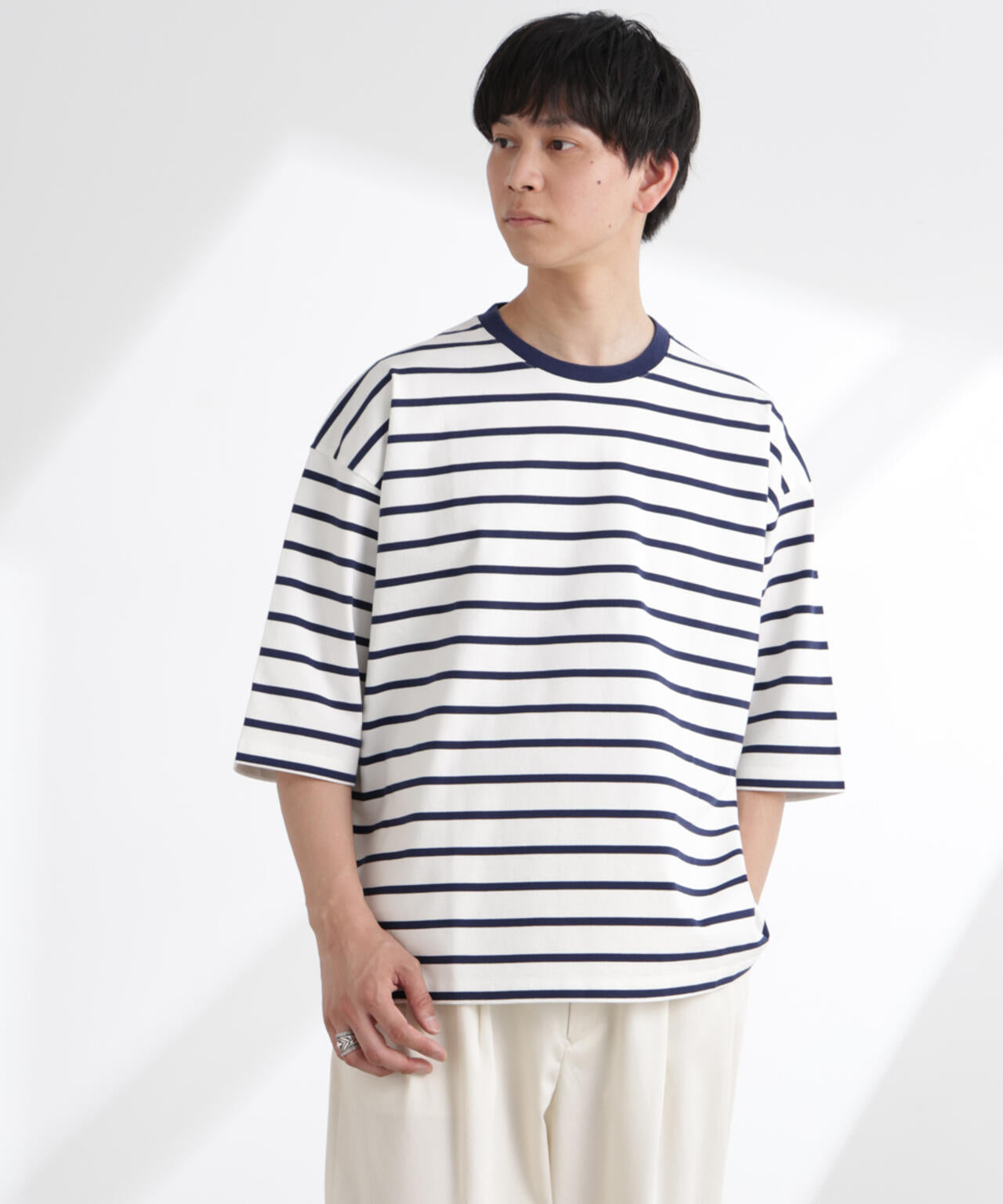 ルーズフィットワイドスリーブTシャツ 7分袖