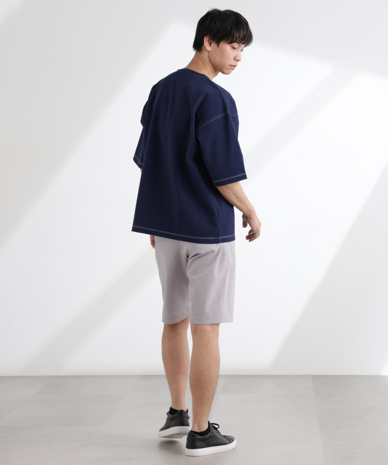 ヘビーオンスワイドヘンリーネックTシャツ 半袖