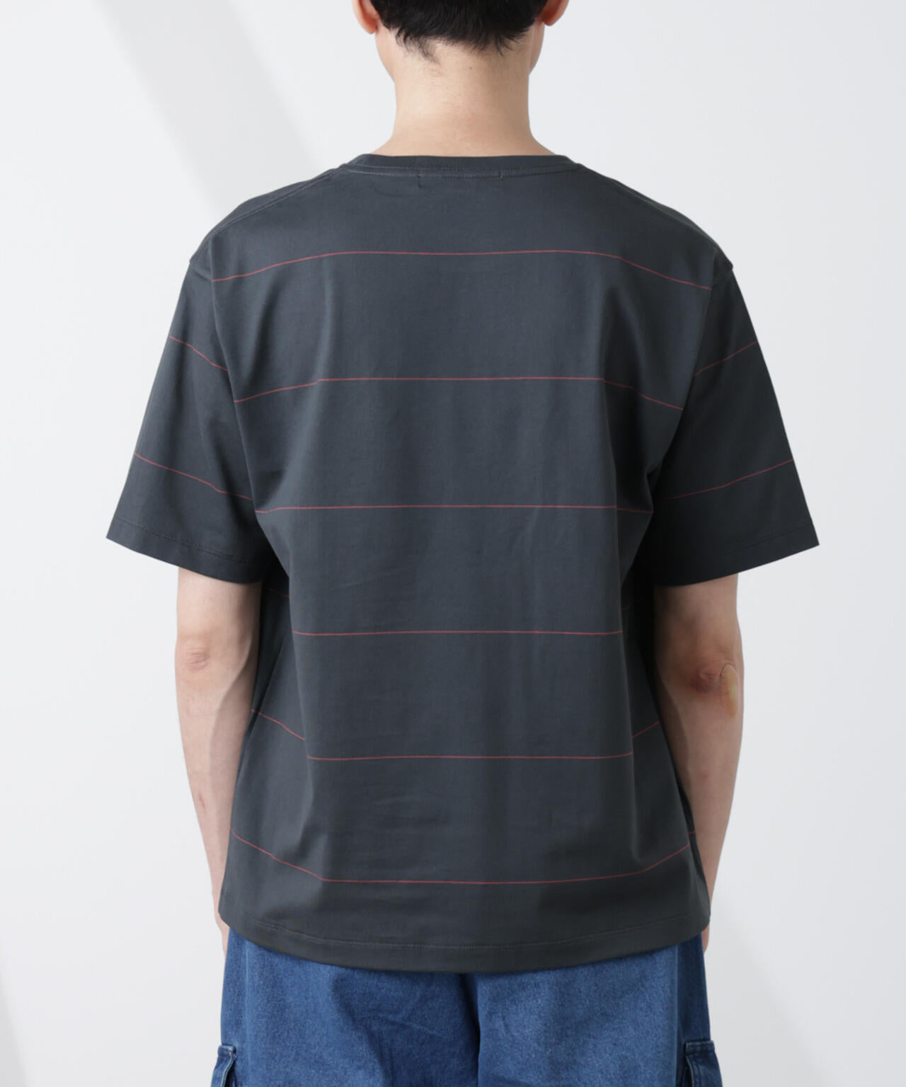 パネルボーダーTシャツ 半袖
