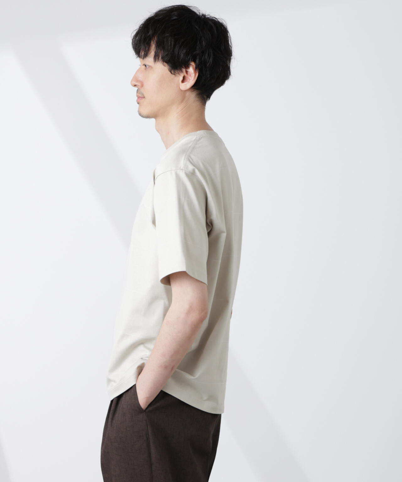 パネルボーダーTシャツ 半袖