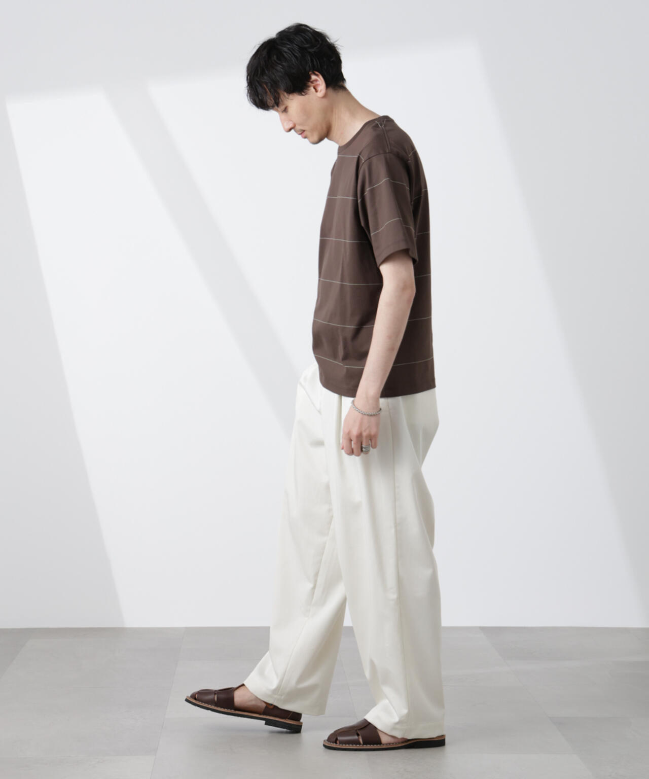 パネルボーダーTシャツ 半袖