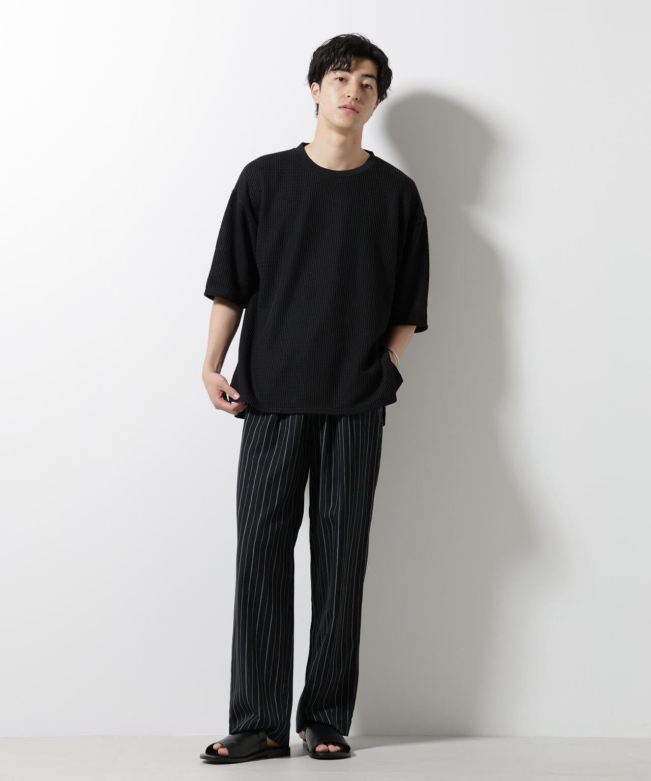 ジャガードニットソーTシャツ 半袖(セットアップ可)