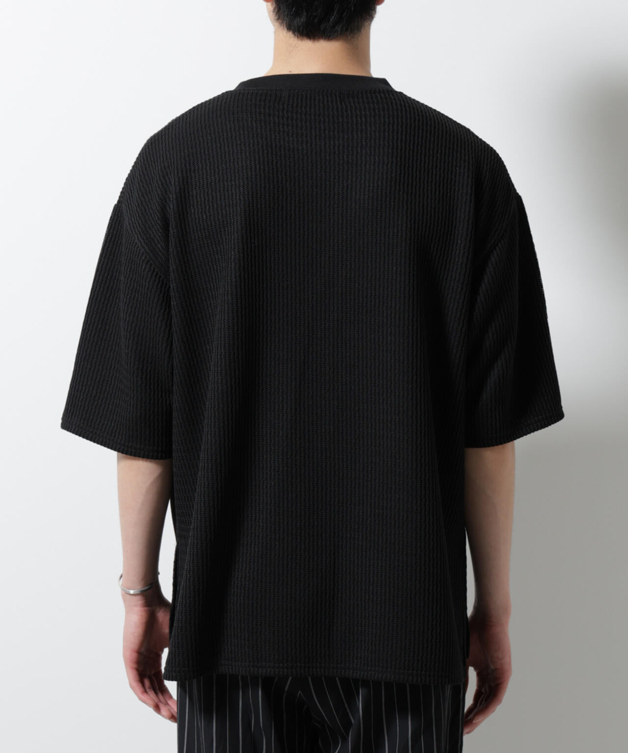 ジャガードニットソーTシャツ 半袖(セットアップ可)