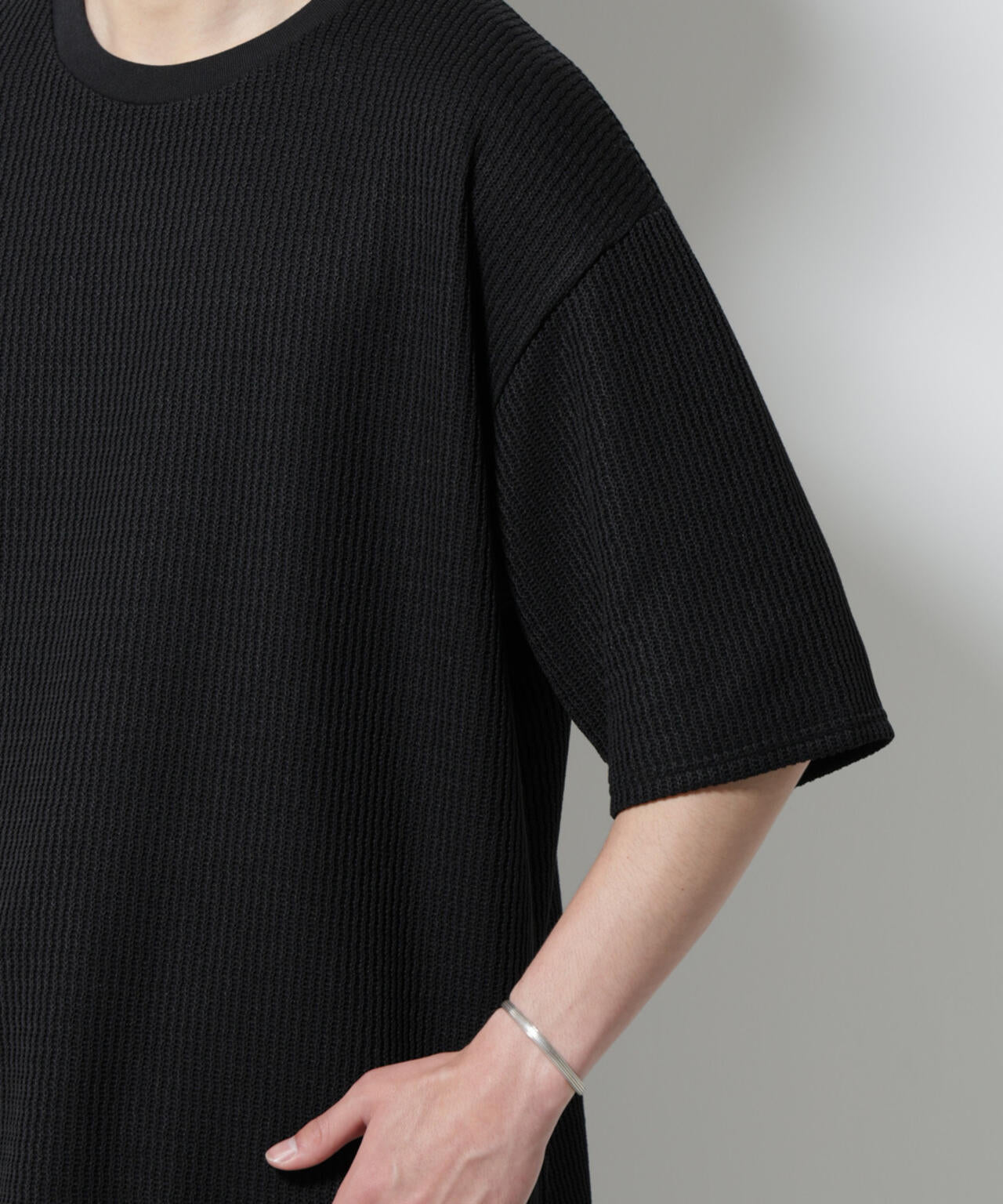 ジャガードニットソーTシャツ 半袖(セットアップ可)