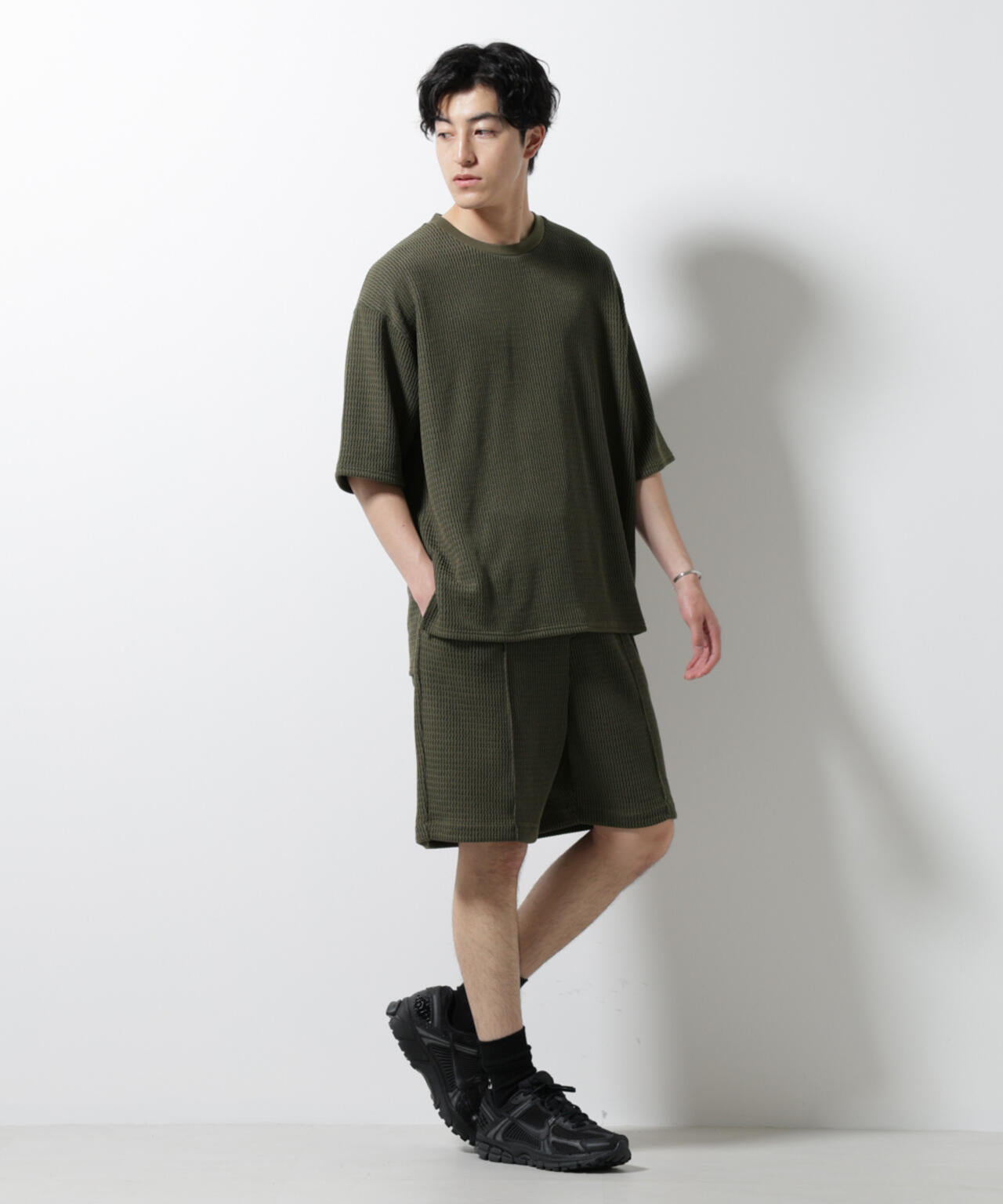 ジャガードニットソーTシャツ 半袖(セットアップ可)