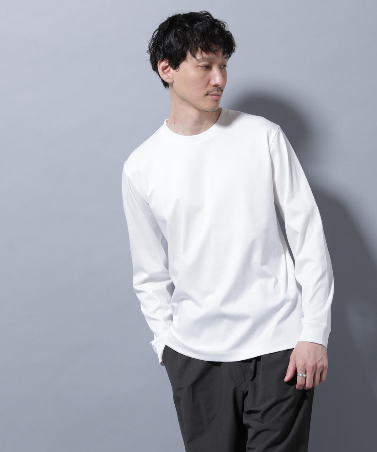 アンチスメルクルーネックTシャツ 長袖