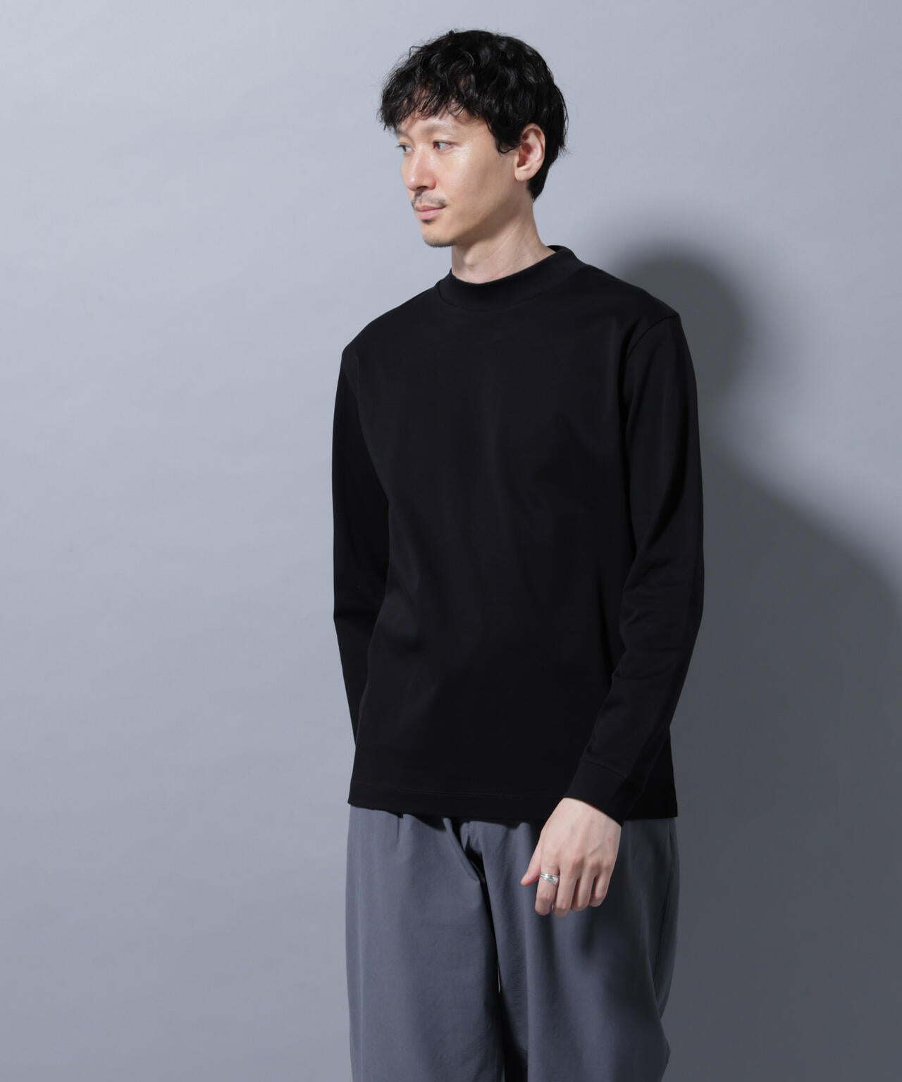 アンチスメルモックネックTシャツ 長袖
