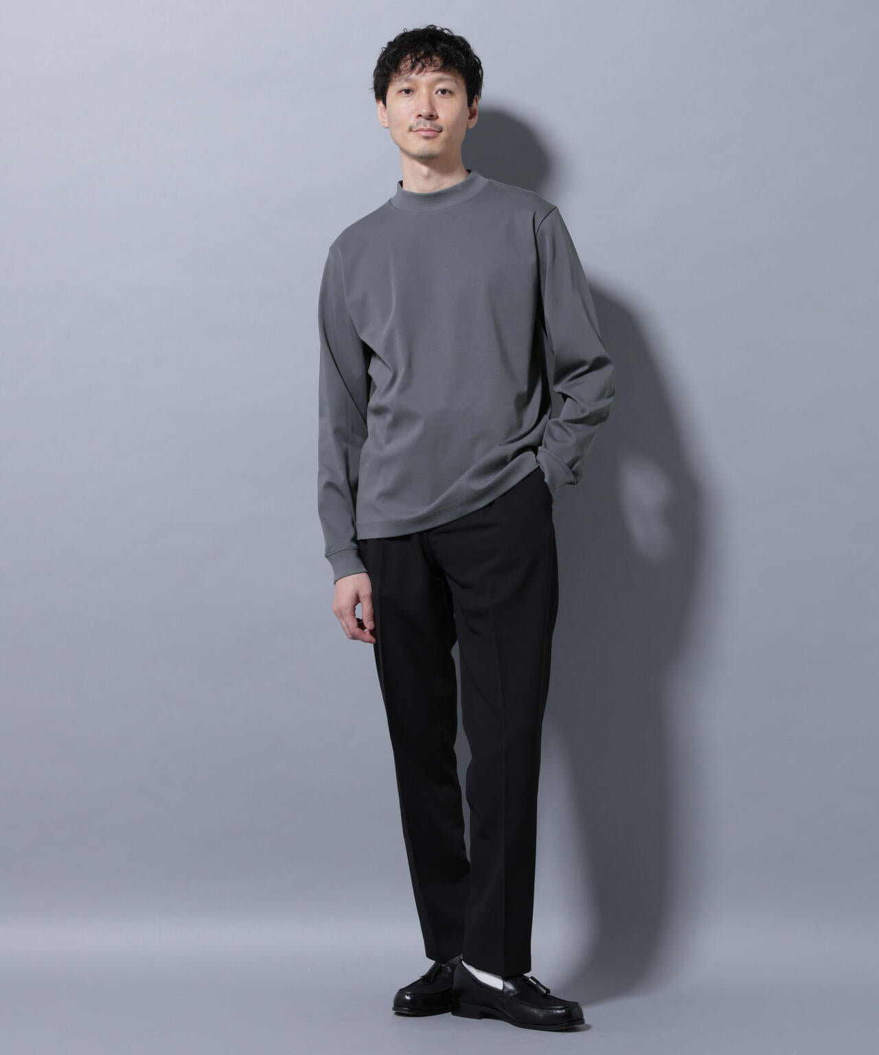 アンチスメルモックネックTシャツ 長袖