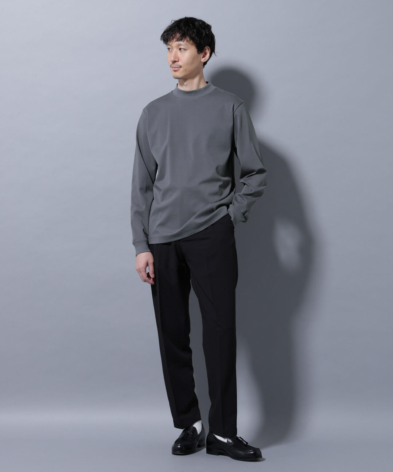 アンチスメルモックネックTシャツ 長袖