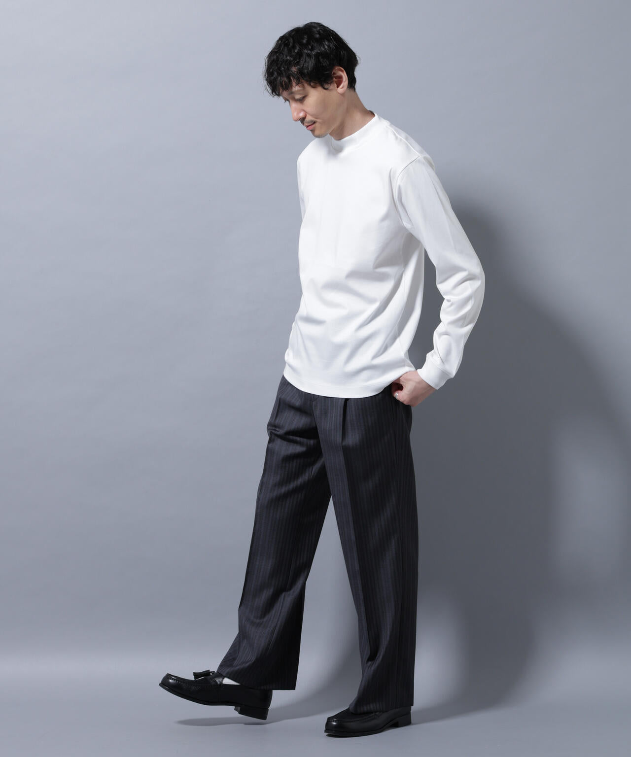 アンチスメルモックネックTシャツ 長袖