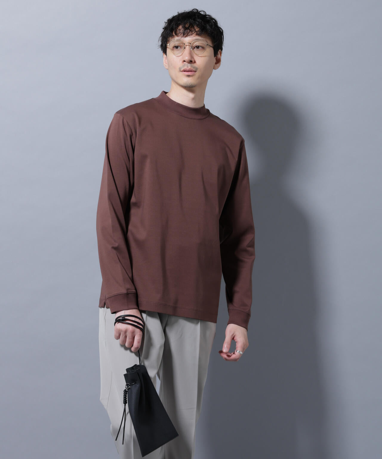 アンチスメルモックネックTシャツ 長袖
